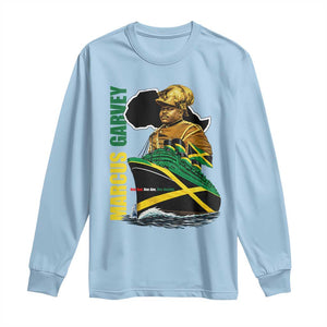 Marcus Garvey Jamaica Pride Long Sleeve Shirt One God One Aim One Destiny TS12 Light Blue Print Your Wear