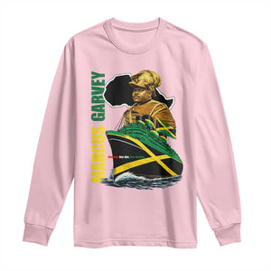 Marcus Garvey Jamaica Pride Long Sleeve Shirt One God One Aim One Destiny TS12 Light Pink Print Your Wear