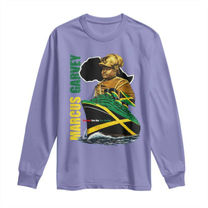Marcus Garvey Jamaica Pride Long Sleeve Shirt One God One Aim One Destiny TS12 Violet Print Your Wear