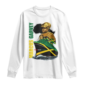Marcus Garvey Jamaica Pride Long Sleeve Shirt One God One Aim One Destiny TS12 White Print Your Wear