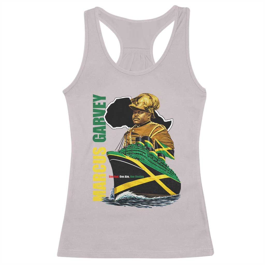 Marcus Garvey Jamaica Pride Racerback Tank Top One God One Aim One Destiny TS12 Ice Gray Print Your Wear