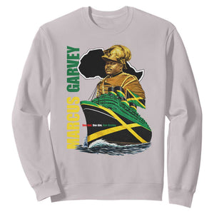 Marcus Garvey Jamaica Pride Sweatshirt One God One Aim One Destiny TS12 Ice Gray Print Your Wear