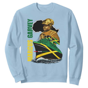 Marcus Garvey Jamaica Pride Sweatshirt One God One Aim One Destiny TS12 Light Blue Print Your Wear