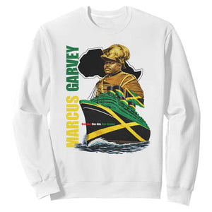 Marcus Garvey Jamaica Pride Sweatshirt One God One Aim One Destiny TS12 White Print Your Wear