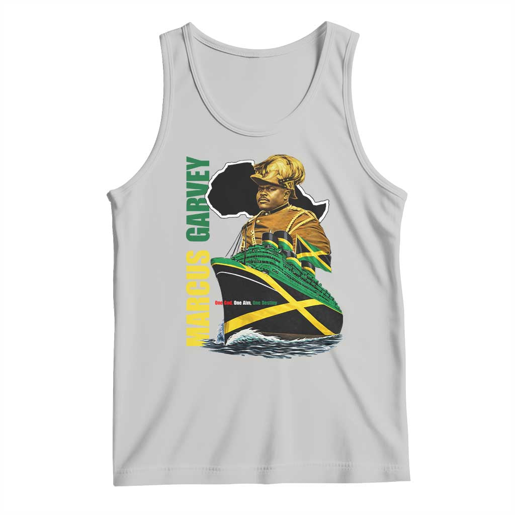 Marcus Garvey Jamaica Pride Tank Top One God One Aim One Destiny TS12 Ash Print Your Wear
