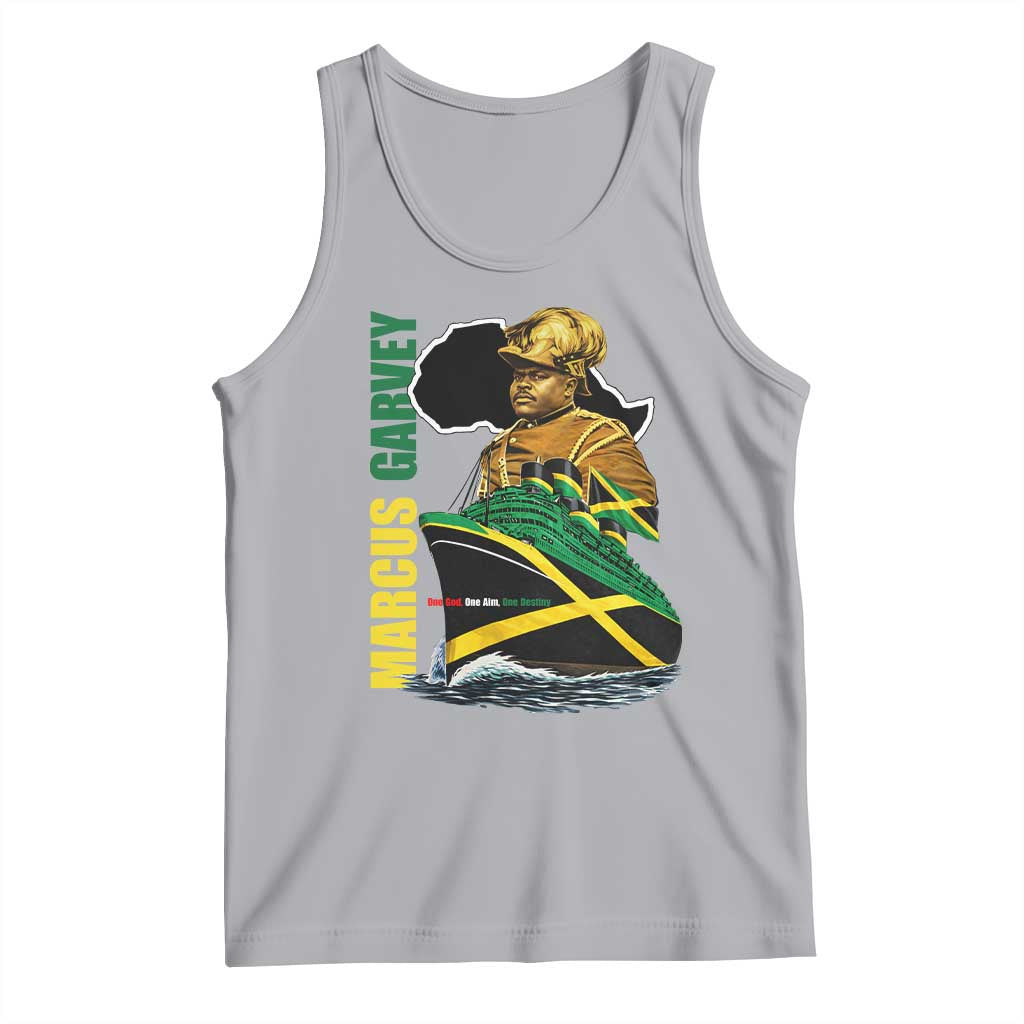Marcus Garvey Jamaica Pride Tank Top One God One Aim One Destiny TS12 Athletic Heather Print Your Wear