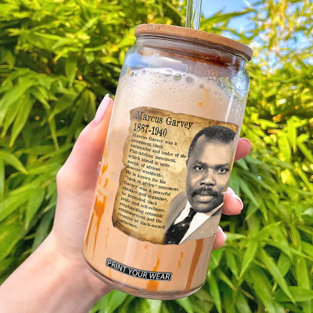Marcus Garvey Glass Can Strong Black History Leader TS12 Black Print Your Wear