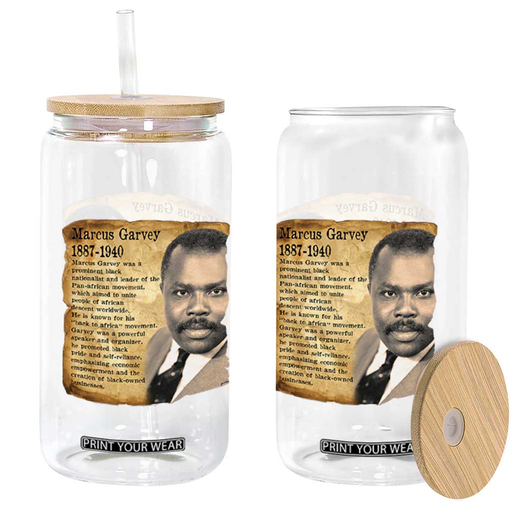 Marcus Garvey Glass Can Strong Black History Leader TS12 Print Your Wear