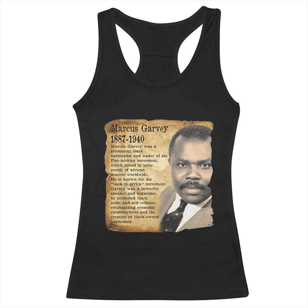 Marcus Garvey Racerback Tank Top Strong Black History Leader TS12 Black Print Your Wear