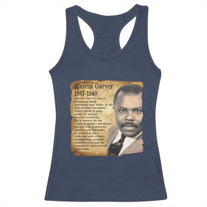 Marcus Garvey Racerback Tank Top Strong Black History Leader TS12 Navy Print Your Wear