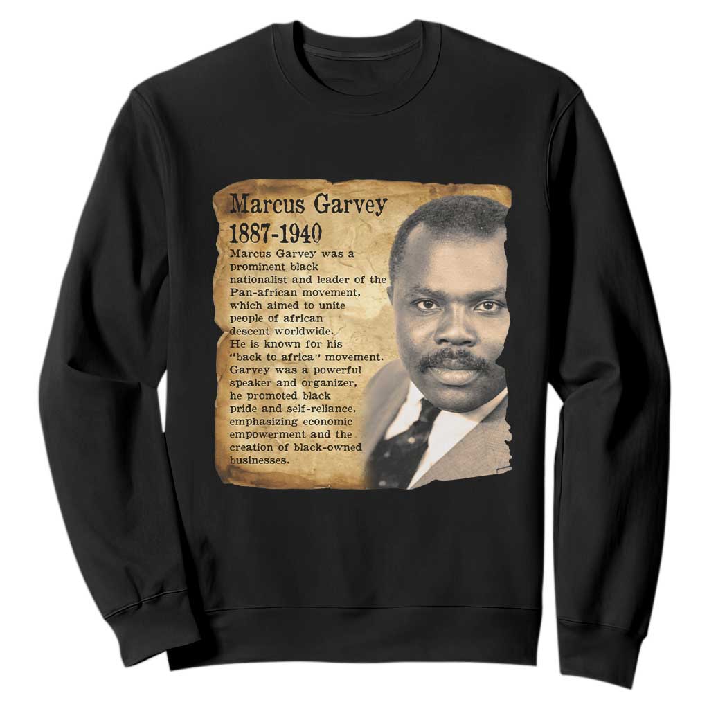 Marcus Garvey Sweatshirt Strong Black History Leader TS12 Black Print Your Wear