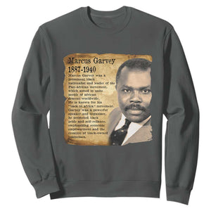 Marcus Garvey Sweatshirt Strong Black History Leader TS12 Dark Heather Print Your Wear