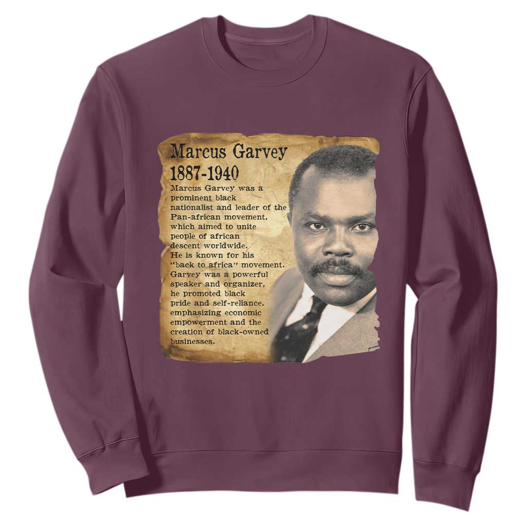 Marcus Garvey Sweatshirt Strong Black History Leader TS12 Maroon Print Your Wear