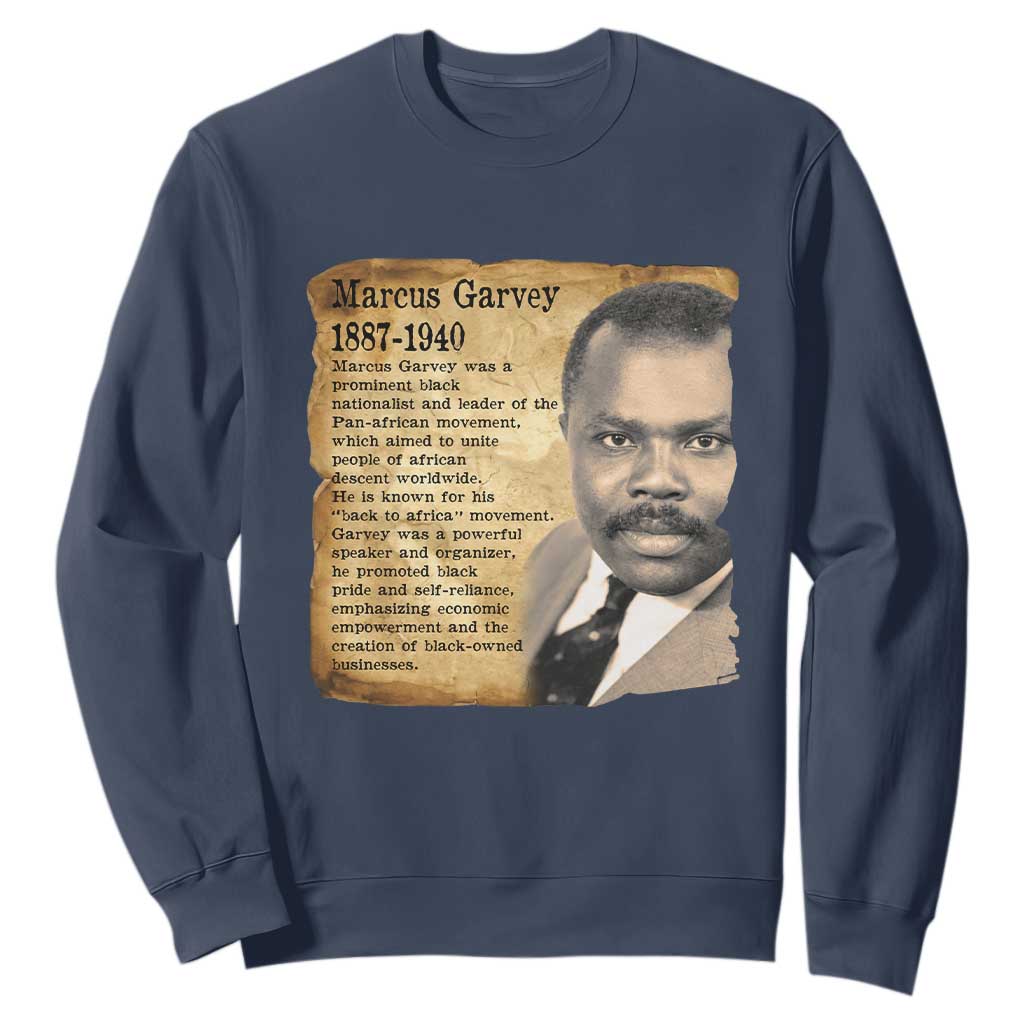 Marcus Garvey Sweatshirt Strong Black History Leader TS12 Navy Print Your Wear