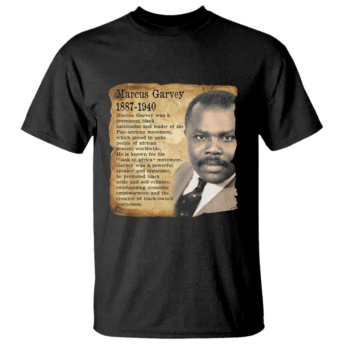 Marcus Garvey T Shirt Strong Black History Leader TS12 Black Print Your Wear