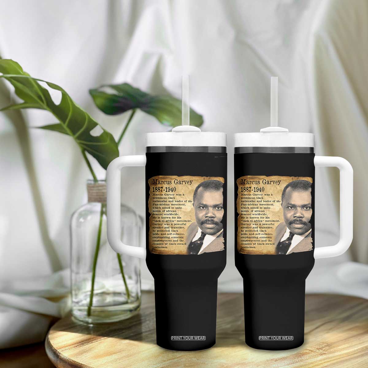 Marcus Garvey Tumbler With Handle Strong Black History Leader TS12 Print Your Wear