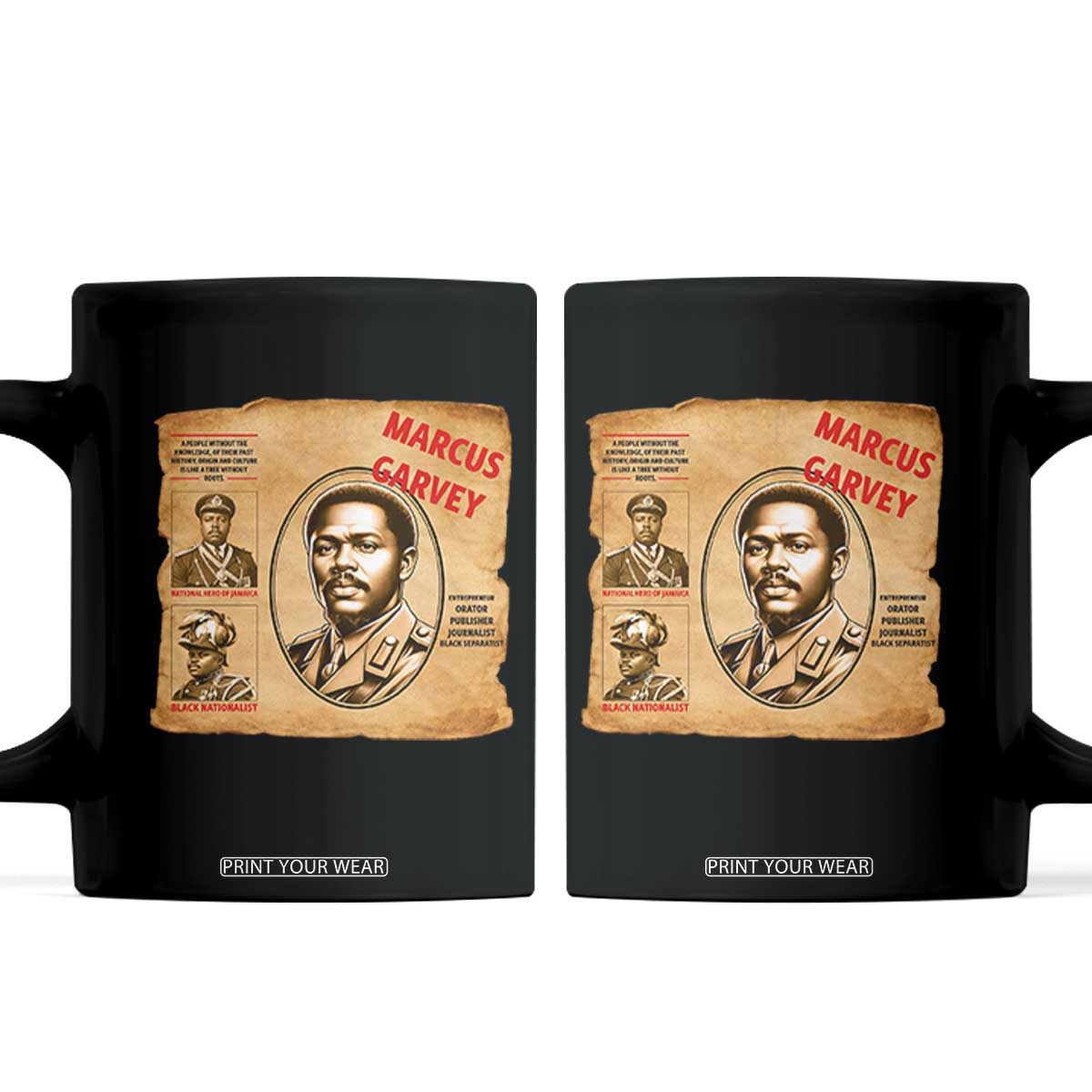Marcus Garvey Coffee Mug First National Hero Of Jamaica Legacy TS12 Black Print Your Wear