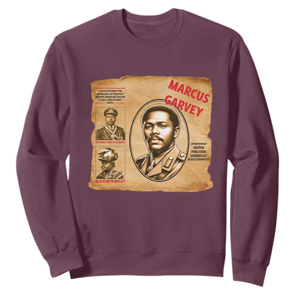Marcus Garvey Sweatshirt First National Hero Of Jamaica Legacy TS12 Maroon Print Your Wear