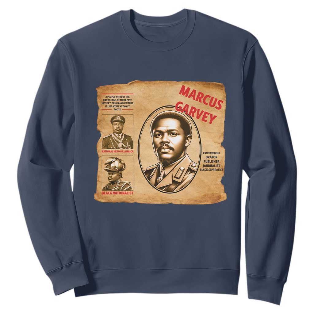 Marcus Garvey Sweatshirt First National Hero Of Jamaica Legacy TS12 Navy Print Your Wear