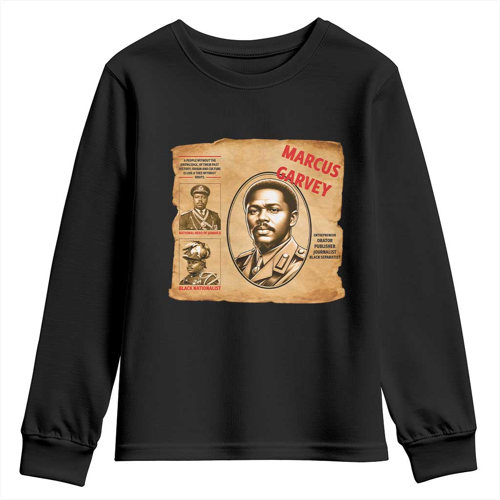Marcus Garvey Youth Sweatshirt First National Hero Of Jamaica Legacy TS12 Black Print Your Wear