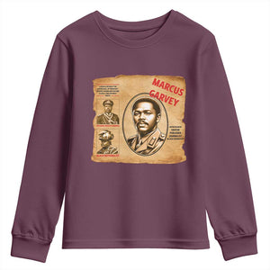 Marcus Garvey Youth Sweatshirt First National Hero Of Jamaica Legacy TS12 Maroon Print Your Wear