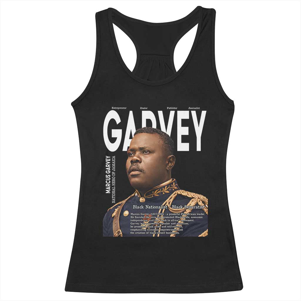 Vintage Black History Hero Marcus Garvey Racerback Tank Top Black Pride TS12 Black Print Your Wear
