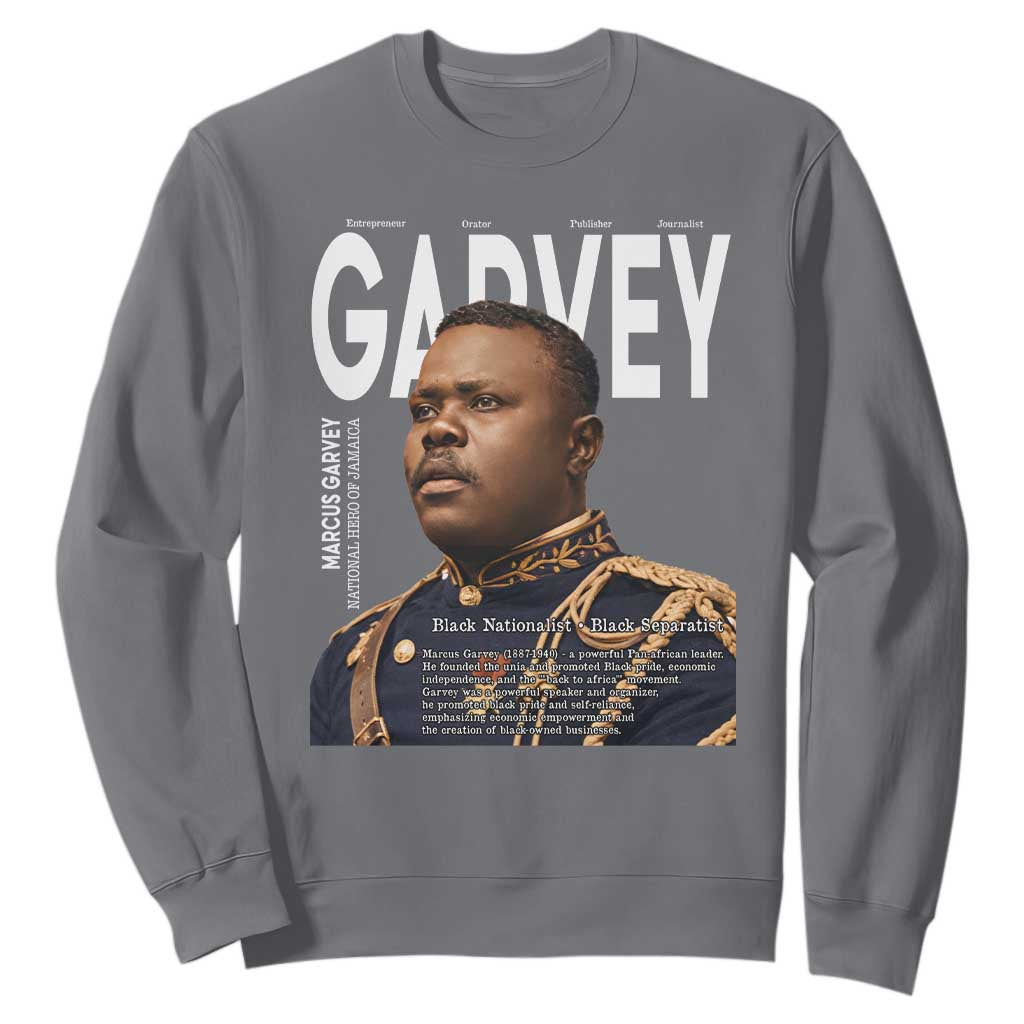 Vintage Black History Hero Marcus Garvey Sweatshirt Black Pride TS12 Charcoal Print Your Wear