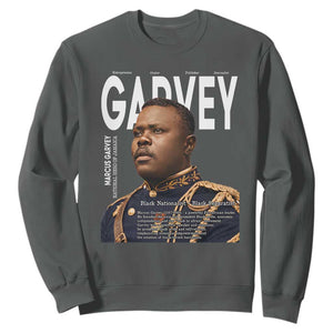 Vintage Black History Hero Marcus Garvey Sweatshirt Black Pride TS12 Dark Heather Print Your Wear