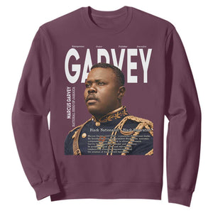 Vintage Black History Hero Marcus Garvey Sweatshirt Black Pride TS12 Maroon Print Your Wear