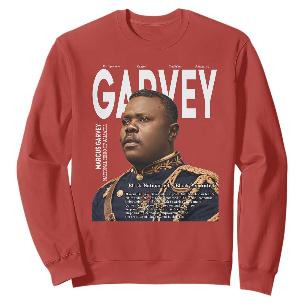 Vintage Black History Hero Marcus Garvey Sweatshirt Black Pride TS12 Red Print Your Wear