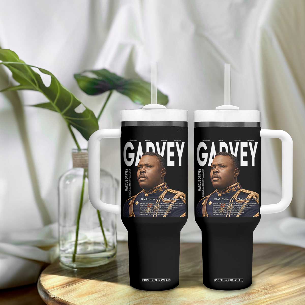 Vintage Black History Hero Marcus Garvey Tumbler With Handle Black Pride TS12 Print Your Wear