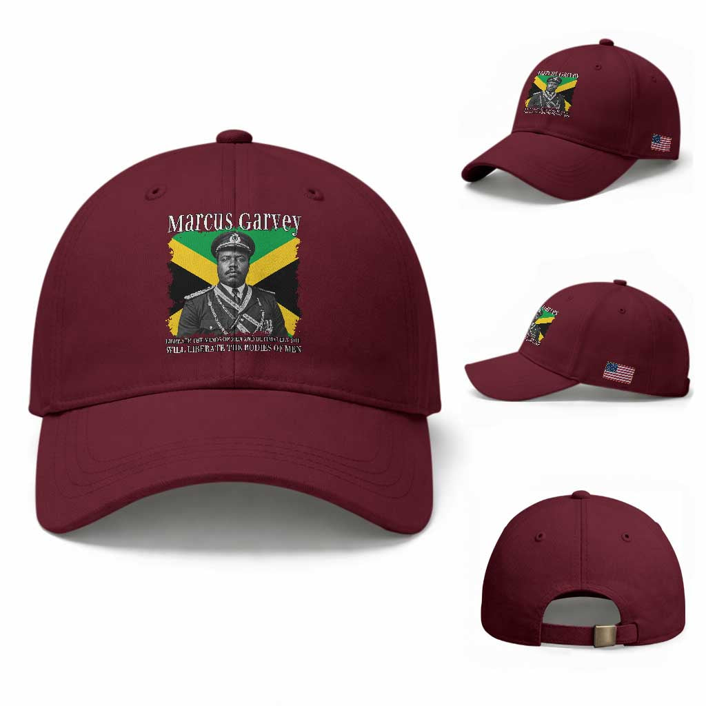 Marcus Garvey Liberation Quote Baseball Cap Liberate The Minds Of Men TS12 Baseball Cap Universal Fit Maroon Print Your Wear
