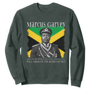 Marcus Garvey Liberation Quote Sweatshirt Liberate The Minds Of Men TS12 Dark Forest Green Print Your Wear