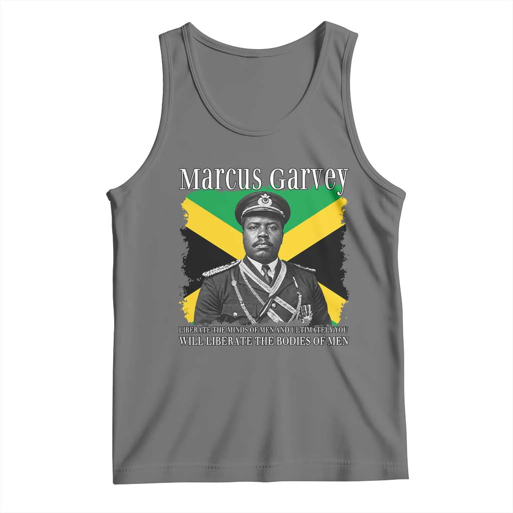 Marcus Garvey Liberation Quote Tank Top Liberate The Minds Of Men TS12 Black Heather Print Your Wear