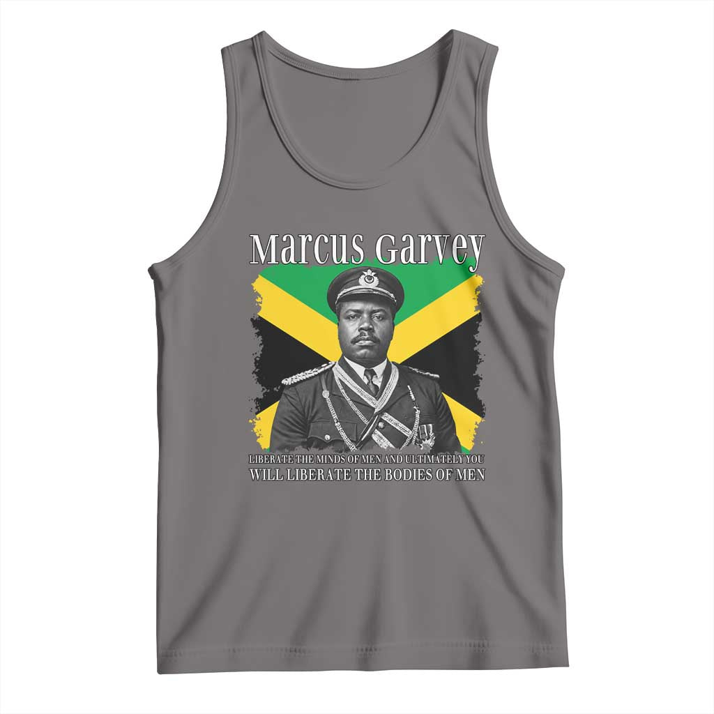 Marcus Garvey Liberation Quote Tank Top Liberate The Minds Of Men TS12 Deep Heather Print Your Wear
