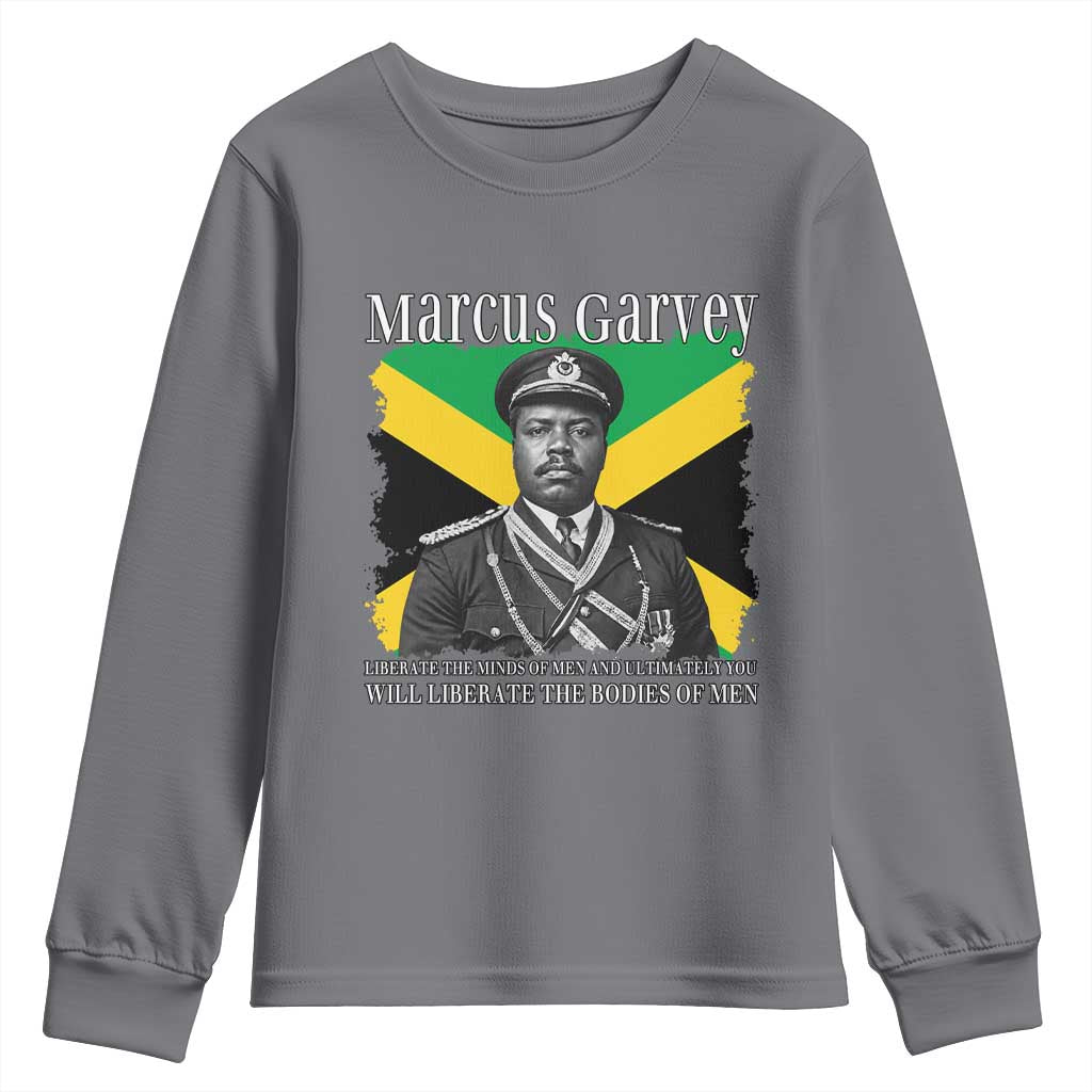 Marcus Garvey Liberation Quote Youth Sweatshirt Liberate The Minds Of Men TS12 Charcoal Print Your Wear