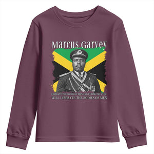 Marcus Garvey Liberation Quote Youth Sweatshirt Liberate The Minds Of Men TS12 Maroon Print Your Wear