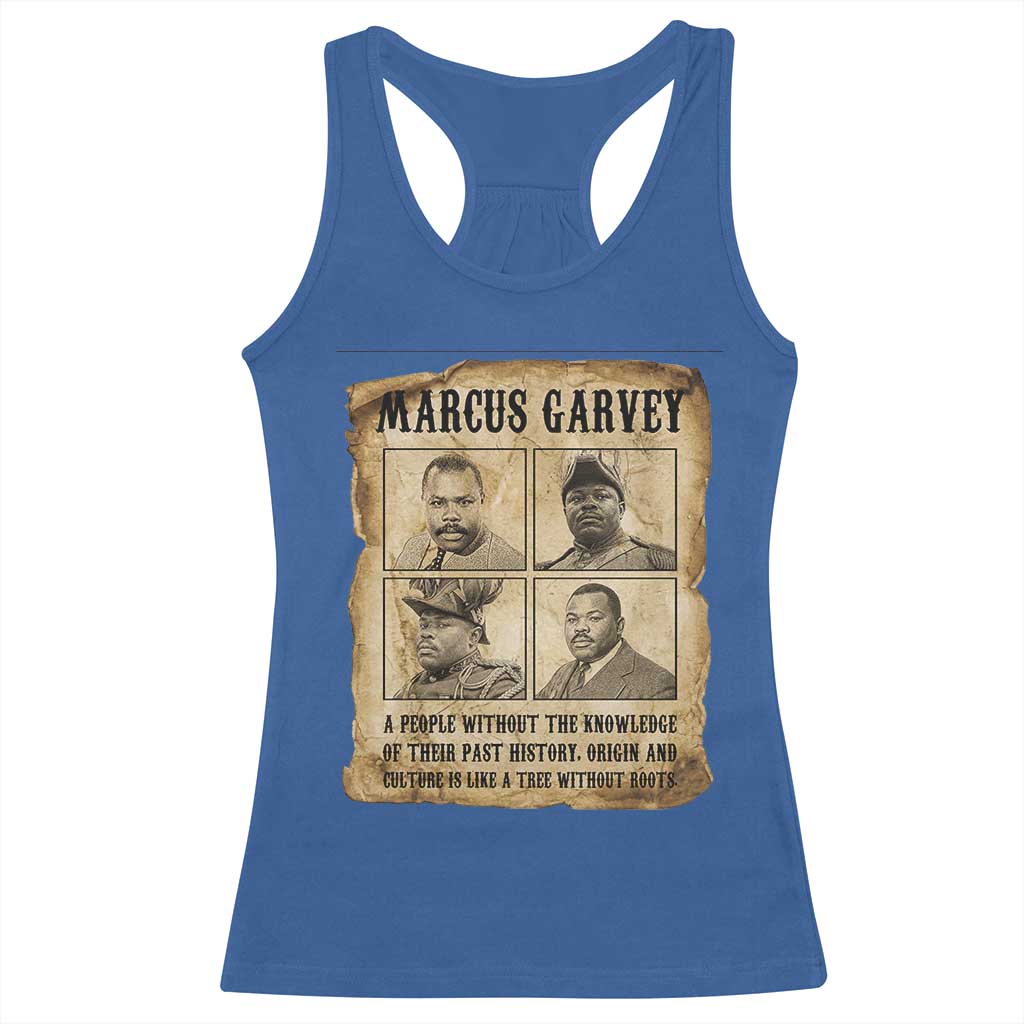 Vintage Marcus Garvey Quote Racerback Tank Top A People Without Knowledge Of Their Past TS12 Royal Blue Print Your Wear
