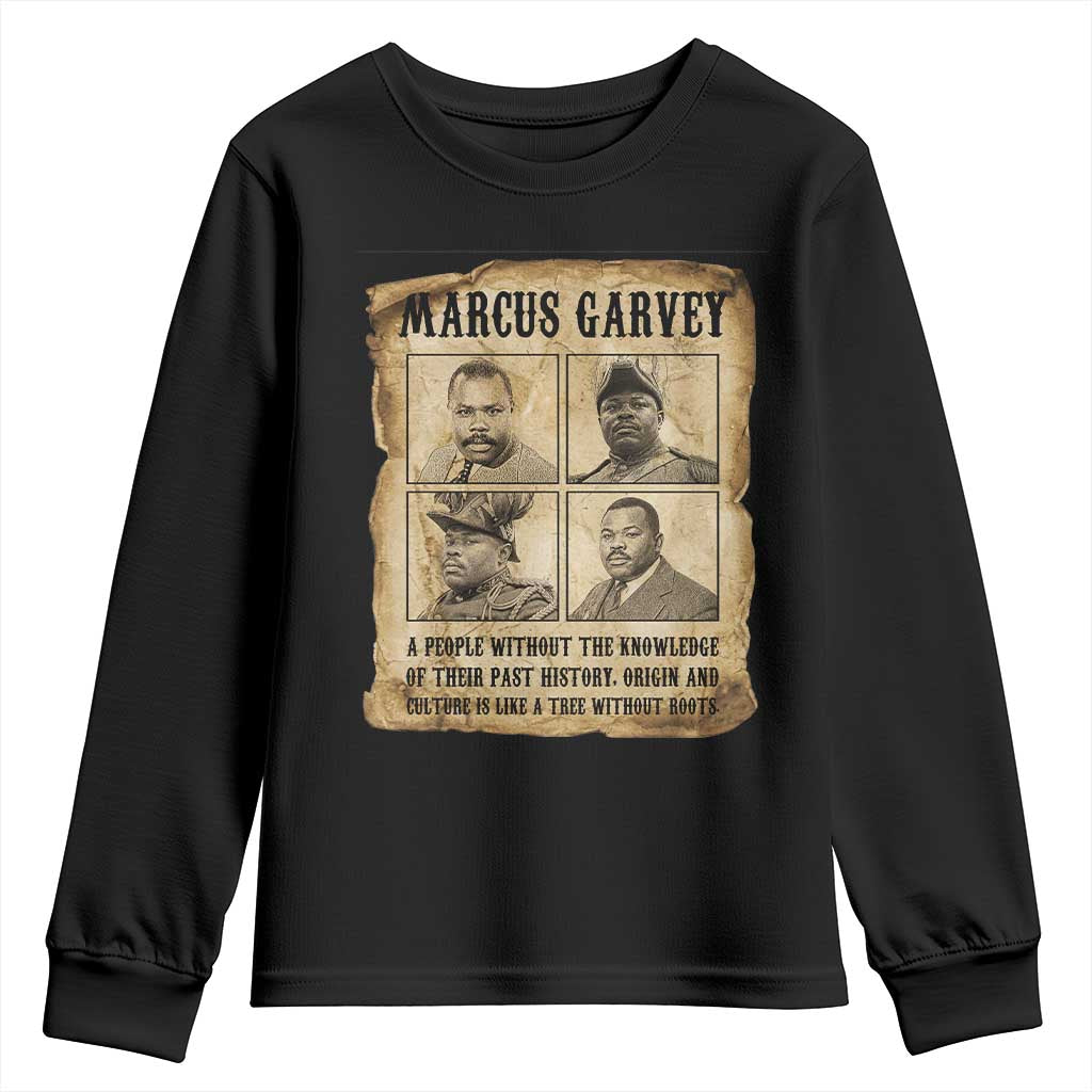 Vintage Marcus Garvey Quote Youth Sweatshirt A People Without Knowledge Of Their Past TS12 Black Print Your Wear