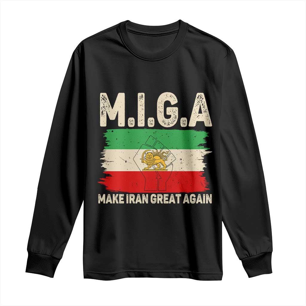 Make Iran Great Again Long Sleeve Shirt Iran 2026 Resistance TS12 Black Print Your Wear