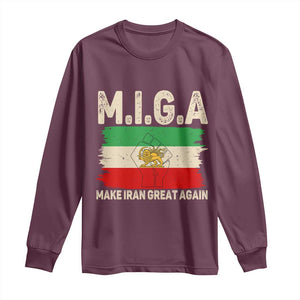 Make Iran Great Again Long Sleeve Shirt Iran 2026 Resistance TS12 Maroon Print Your Wear