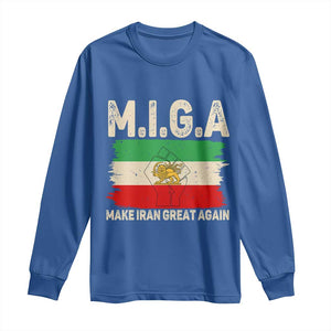 Make Iran Great Again Long Sleeve Shirt Iran 2026 Resistance TS12 Royal Blue Print Your Wear
