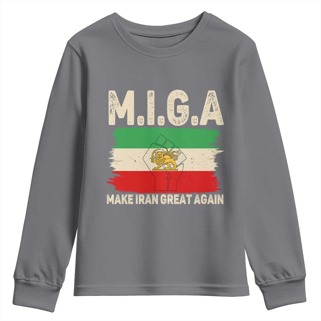 Make Iran Great Again Youth Sweatshirt Iran 2026 Resistance TS12 Charcoal Print Your Wear