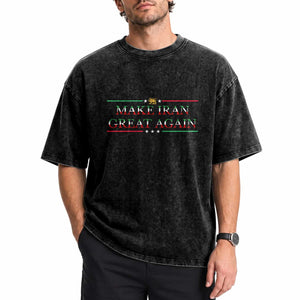 Make Iran Great Again Washed Cotton T-Shirt Patriotic Iranian Gift