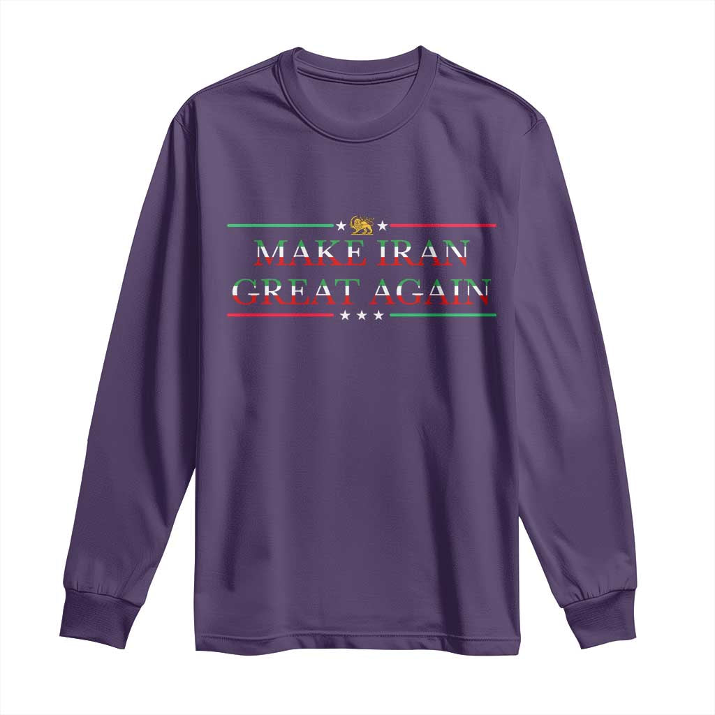 Make Iran Great Again Long Sleeve Shirt Patriotic Iranian Gift TS12 Purple Print Your Wear