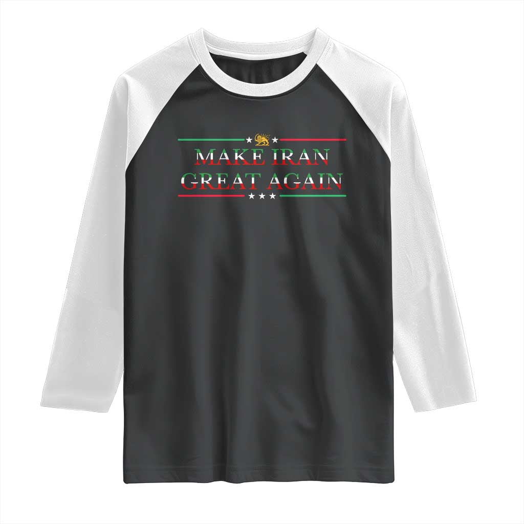 Make Iran Great Again Raglan Shirt Patriotic Iranian Gift TS12 Black White Print Your Wear