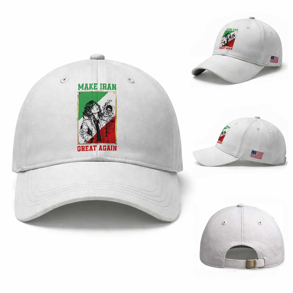 Make Iran Great Again Baseball Cap Patriotic Iranian Heritage Gift TS12 Baseball Cap Universal Fit White Print Your Wear
