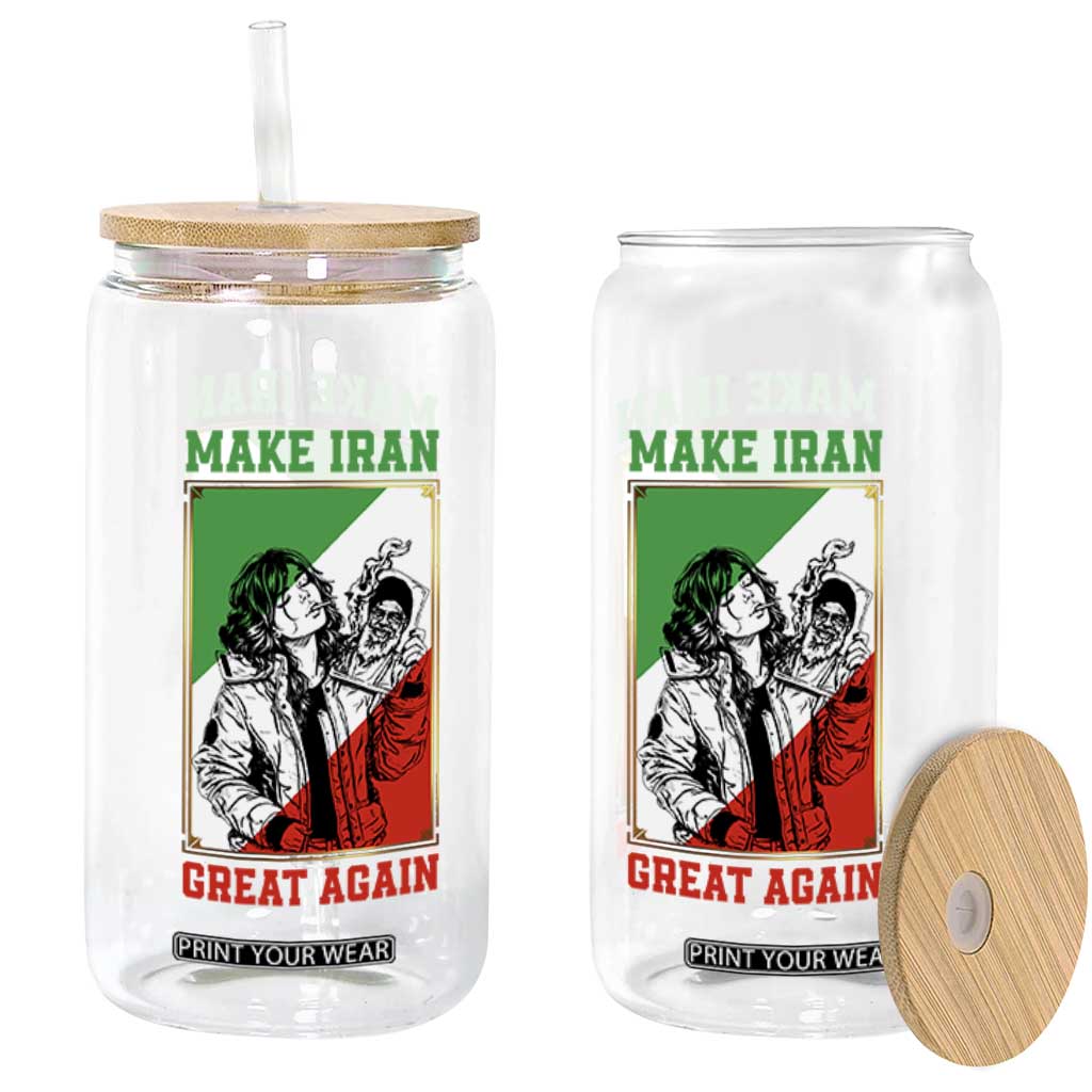 Make Iran Great Again Glass Can Patriotic Iranian Heritage Gift TS12 Print Your Wear