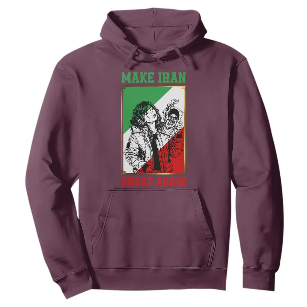 Make Iran Great Again Hoodie Patriotic Iranian Heritage Gift TS12 Maroon Print Your Wear