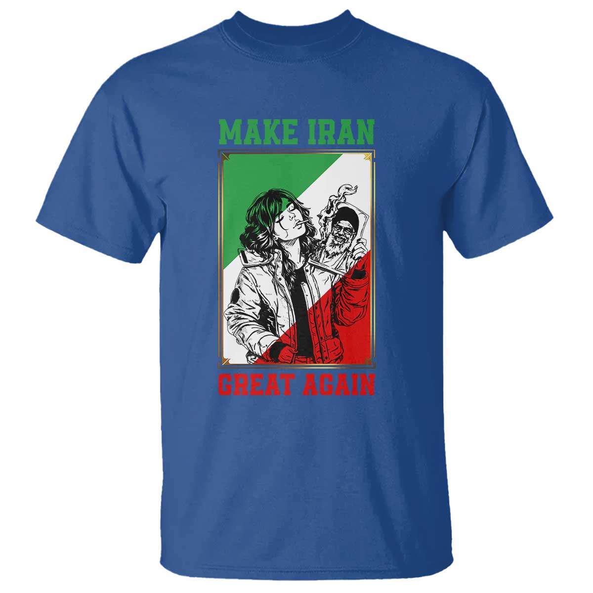 Make Iran Great Again T Shirt - Patriotic Iranian Heritage Gift TS12 Royal Blue Print Your Wear